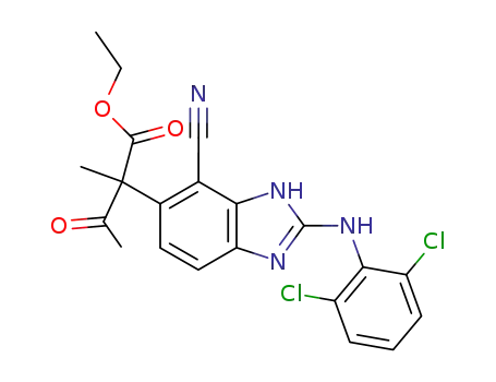 2-[4-cyano-2-(2,6-dichloro-phenylamino)-3<i>H</i>-benzoimidazol-5-yl]-2-methyl-3-oxo-butyric acid ethyl ester
