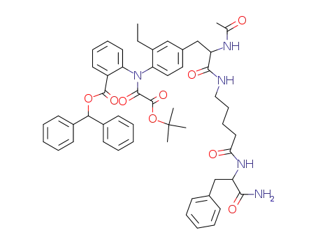 2-[(4-{2-acetylamino-2-[4-(1-carbamoyl-2-phenyl-ethylcarbamoyl)-butylcarbamoyl]-ethyl}-2-ethyl-phenyl)-<i>tert</i>-butoxyoxalyl-amino]-benzoic acid benzhydryl ester