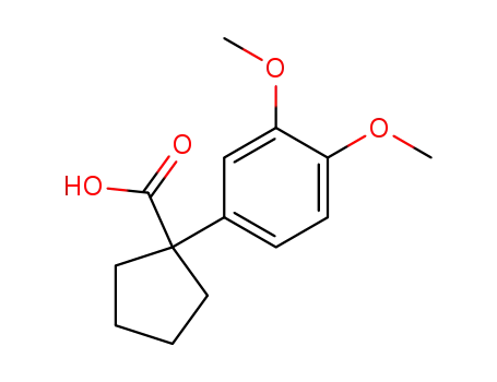 Molecular Structure of 43129-41-5 (1-(3,4-DIMETHOXYPHENYL)CYCLOPENTANECARBOXYLIC ACID)
