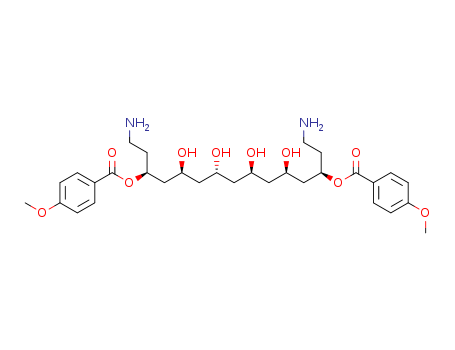 Molecular Structure of 499778-90-4 (Benzoic acid, 4-methoxy-,
(1R,3R,5R,7R,9S,11S)-1,11-bis(2-aminoethyl)-3,5,7,9-tetrahydroxy-1,
11-undecanediyl ester)