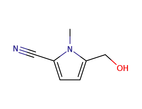 Molecular Structure of 203792-35-2 (1H-Pyrrole-2-carbonitrile,5-(hydroxymethyl)-1-methyl-(9CI))