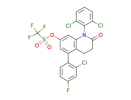 trifluoro-methanesulfonic acid 5-(2-chloro-4-fluoro-phenyl)-1-(2,6-dichloro-phenyl)-2-oxo-1,2,3,4-tetrahydro-quinolin-7-yl ester
