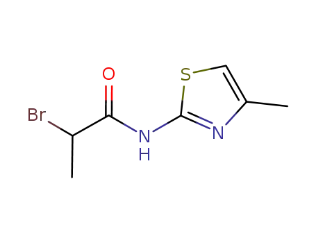Molecular Structure of 879609-86-6 (2-bromo-N-(4-methyl-1,3-thiazol-2-yl)propanamide)