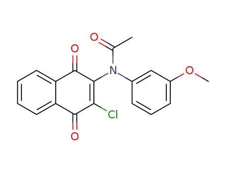 Molecular Structure of 95612-81-0 (Acetamide,
N-(3-chloro-1,4-dihydro-1,4-dioxo-2-naphthalenyl)-N-(3-methoxyphenyl)
-)