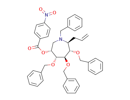 (3R,4R,5R,6S,7S)-7-allyl-1-benzyl-4,5,6-tris(benzyloxy)azepan-3-yl 4-nitrobenzoate