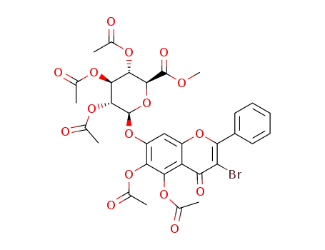 5,6-diacetoxy-3-bromo-7-hydroxyflavon-7-O-(2,3,4-tri-O-acetyl-β-D-glucopyranosiduronsauremethyl ester)