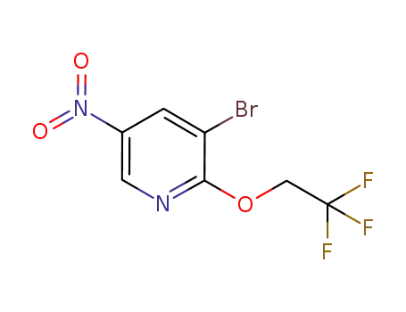 Molecular Structure of 1051372-09-8 (3-BROMO-5-NITRO-2-(2,2,2-TRIFLUORO-ETHOXY)-PYRIDINE)
