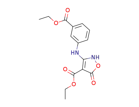 Molecular Structure of 874179-45-0 (4-Isoxazolecarboxylic acid,
3-[[3-(ethoxycarbonyl)phenyl]amino]-2,5-dihydro-5-oxo-, ethyl ester)