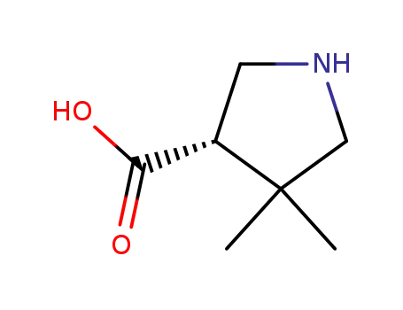 Molecular Structure of 1314999-39-7 ((R)-4,4-DiMethylpyrrolidine-3-carboxylic acid)