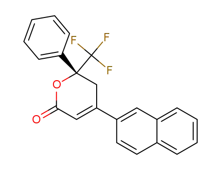 Molecular Structure of 1377847-99-8 ((R)-4-(naphthalen-2-yl)-6-phenyl-6-(trifluoromethyl)-5,6-dihydro-2H-pyran-2-one)