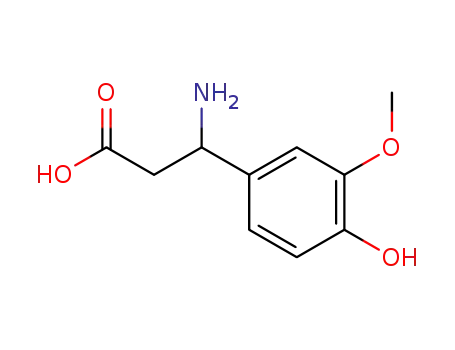 Molecular Structure of 72076-93-8 (3-Amino-3-(4-hydroxy-3-methoxyphenyl)propionic acid)