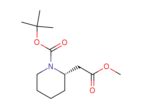 Molecular Structure of 131134-77-5 (Methyl N-Boc-2-piperidineacetate)