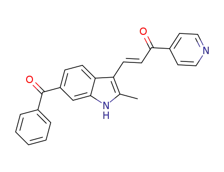 trans-3-(6-benzoyl-2-methyl-1H-indol-3-yl)-1-(4-pyridinyl)-2-propen-1-one