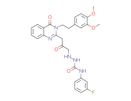 N<sub>1</sub>-(3-fluorophenyl)-N<sub>3</sub>-[3-((3,4-dimethoxyphenyl-2-yl)ethyl)-4(3H)-quinazolone-2-yl]acetonyl semicarbazide
