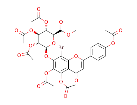 5,6,4'-triacetoxy-8-bromo-7-hydroxyflavon-7-O-(2,3,4-tri-O-acetyl-β-D-glucopyranosiduronsauremethyl ester)