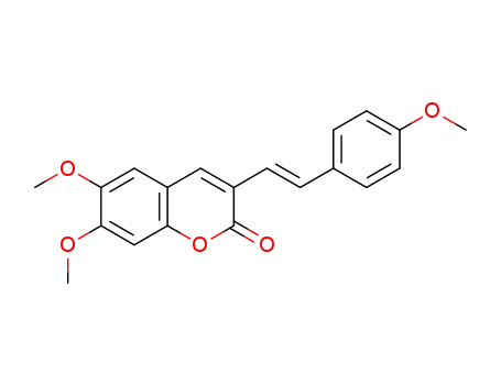 Molecular Structure of 1384755-10-5 ((E)-6,7-dimethoxy-3-(4-methoxylstyryl)coumarin)
