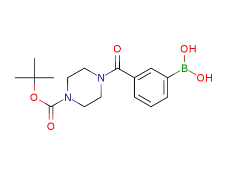 Molecular Structure of 1218790-82-9 (3-(4-(tert-Butoxycarbonyl)piperazine-1-carbonyl)phenylboronic acid)
