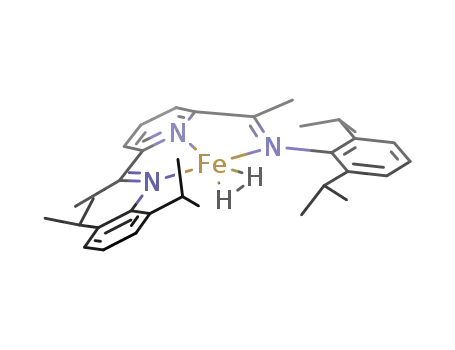 [(((2,6-CHMe2)2C6H3N=CMe)2C5H3N)Fe(η2-H2)]