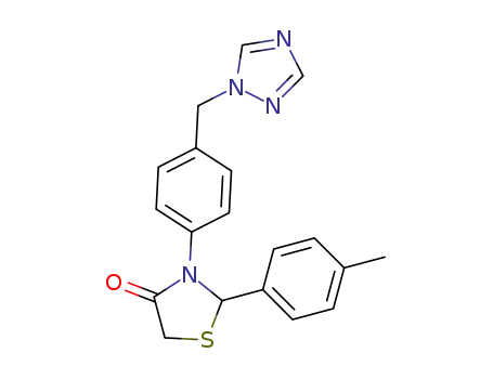 Molecular Structure of 1388155-37-0 (3-(4-((1H-1,2,4-triazol-1-yl)methyl)phenyl)-2-p-tolylthiazolidin-4-one)