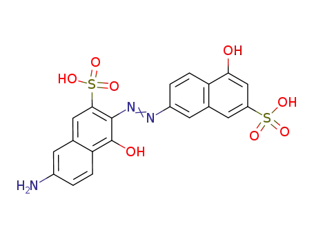 Molecular Structure of 13617-83-9 (7-[2-(6-amino-1-oxo-3-sulfonaphthalen-2(1H)-ylidene)hydrazino]-4-hydroxynaphthalene-2-sulfonic acid)