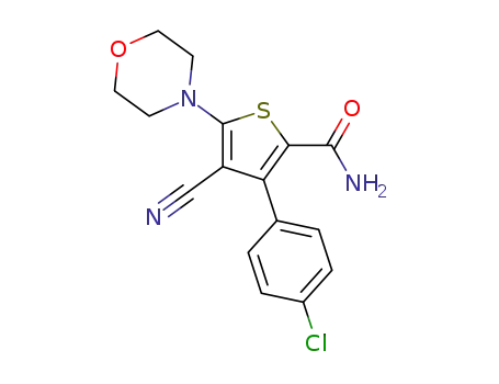 3-(4-chlorophenyl)-4-cyano-5-(morpholin-4-yl)thiophene-2-carboxamide
