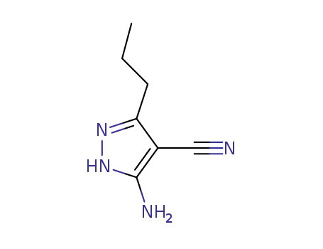 Molecular Structure of 871336-82-2 (1H-Pyrazole-4-carbonitrile,  3-amino-5-propyl-)