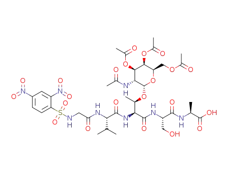 Molecular Structure of 1333013-95-8 (dNBS-Gly-Val-(Ac3-Tn-α-Thr)-Ser-Ala-OH)