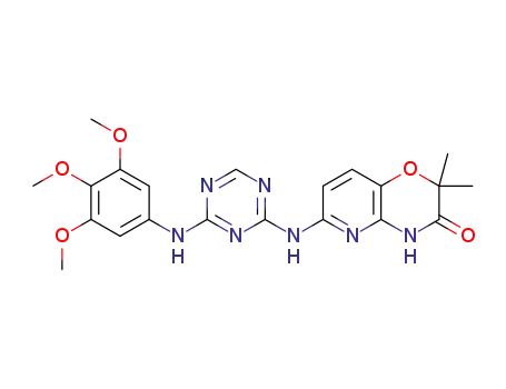 2,2-dimethyl-6-((4-((3,4,5-trimethoxyphenyl)amino)-1,3,5-triazine-2-yl)amino)-2H-pyrido[3,2-b][1,4]oxazine-3(4H)-one