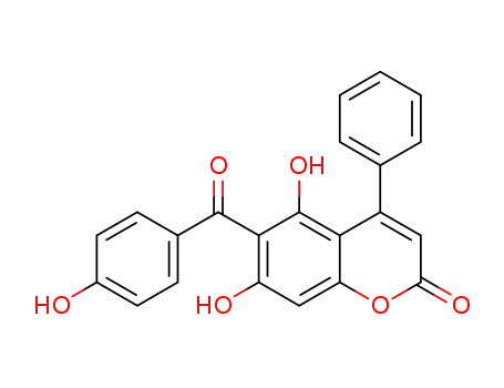 Molecular Structure of 1313524-62-7 (5,7-dihydroxy-6-(4-hydroxybenzoyl)-4-phenyl-2H-chromen-2-one)
