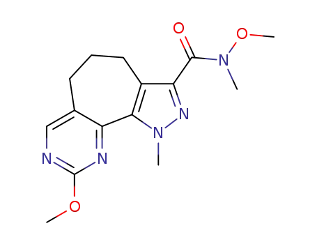 Molecular Structure of 1392049-89-6 (N,9-dimethoxy-N,1-dimethyl-1,4,5,6-tetrahydropyrazolo[4',3':6,7]cyclohepta[1,2-d]pyrimidine-3-carboxamide)