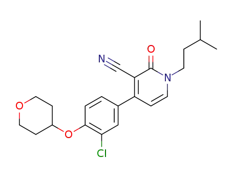 1-isopentyl-4-(3-chloro-4-tetrahydropyran-4-yloxyphenyl)-2-oxopyridine-3-carbonitrile