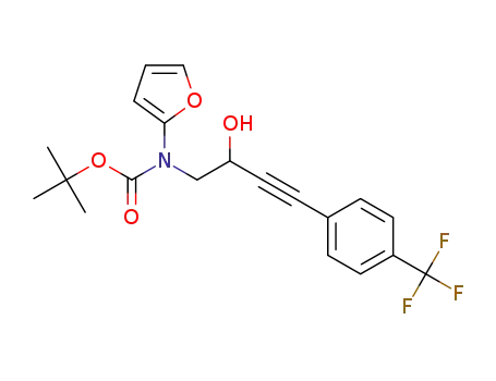 tert-butyl furan-2-yl(2-hydroxy-4-(4-(trifluoromethyl)phenyl)but-3-yn-1-yl)carbamate