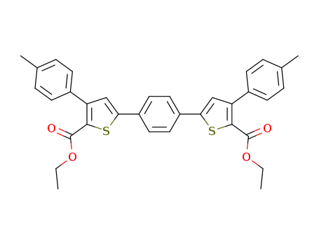 diethyl 2,2′-(1,4-phenylene)bis(4,4′-p-tolylthiophene-5,5′-carboxylate)