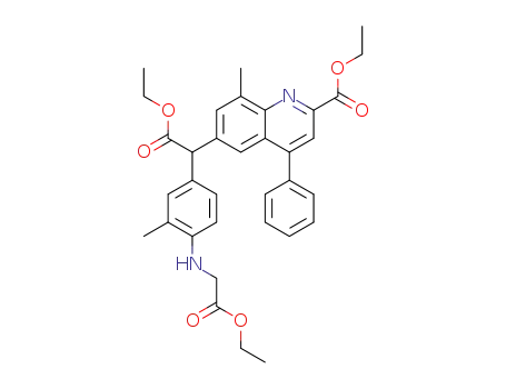 ethyl 6-(2-ethoxy-1-(4-((2-ethoxy-2-oxoethyl)amino)-3-methylphenyl)-2-oxoethyl)-8-methyl-4-phenylquinoline-2-carboxylate