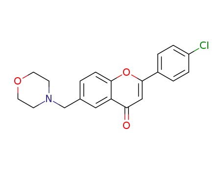 Molecular Structure of 1343513-09-6 (2-(4-chlorophenyl)-6-(morpholin-4-ylmethyl)-4H-chromen-4-one)