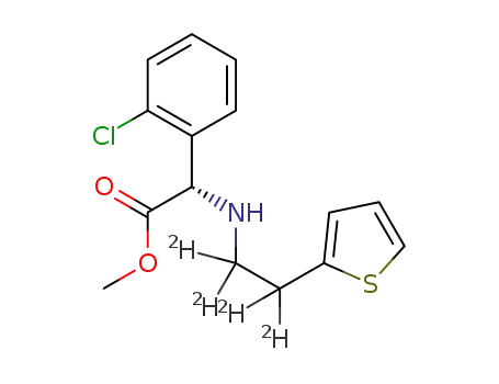 Molecular Structure of 1422495-71-3 ((S)-methyl 2-(2-chlorophenyl)-2-(1,1,2,2-tetradeutero-2-(thiophen-2-yl)ethylamino)acetate)