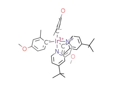 Molecular Structure of 1420537-56-9 (Ir(4,4’-di-tert-butyl-2,2’-bipyridyl)(4-methoxy-2-methylphenyl)<sub>3</sub>)