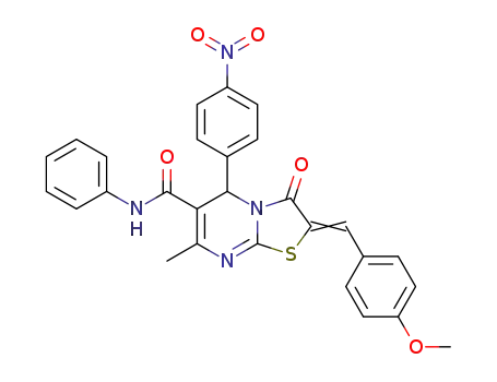 5-(4-nitrophenyl)-N-phenyl-2-(4-methoxybenzylidene)-7-methyl-3-oxo-2,3-dihydro-5H-(1,3)-thiazolo-(3,2-a)-pyrimidine-6-carboxamide
