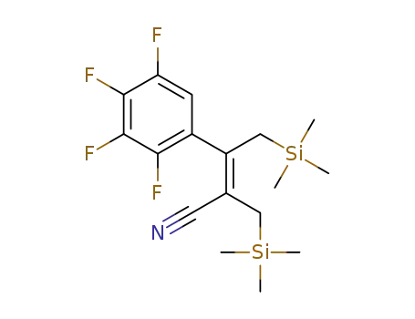 Molecular Structure of 1453501-07-9 ((Z)-3-(2,3,4,5-tetrafluorophenyl)-4-trimethylsilyl-2-(trimethylsilylmethyl)but-2-enenitrile)
