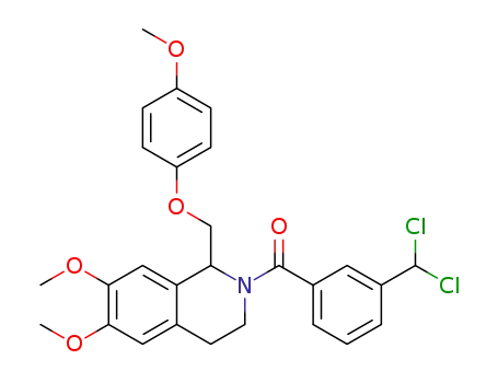 (3-(dichloromethyl)phenyl)(6,7-dimethoxy-1-((4-methoxyphenoxy)methyl)-3,4-dihydroisoquinolin-2(1H)-yl)methanone