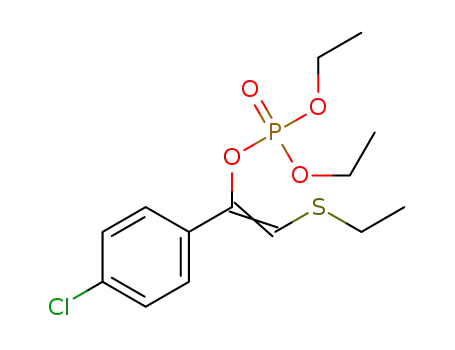 Phosphoric acid, 1-(4-chlorophenyl)-2-(ethylthio)ethenyl diethyl ester
