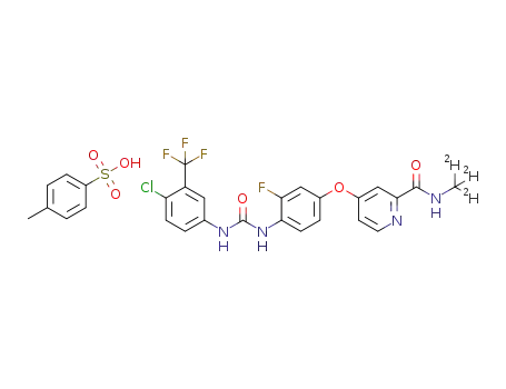 4-(4-(3-(4-chloro-3-trifluoromethylphenyl)ureido)-3-fluorophenoxy)-2-(N-1',1',1'-trideuteromethyl)pyridine amide p-toluenesulfonate