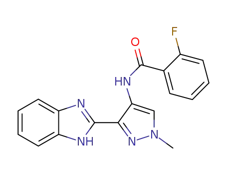 N-(3-(1H-benzo[d]imidazol-2-yl)-1-methyl-1H-pyrazol-4-yl)-2-fluorobenzamide