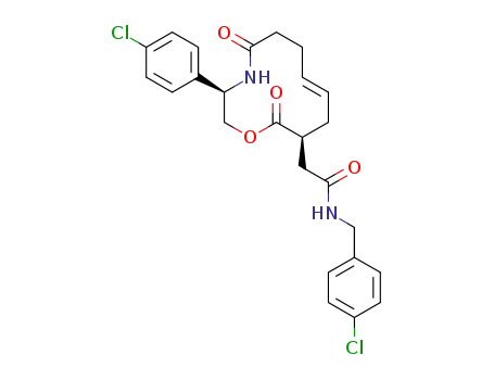 N-(4-chlorobenzyl)-2-((3R,11S,E)-3-(4-chlorophenyl)-5,12-dioxo-1-oxa-4-azacyclododec-8-en-11-yl)acetamide