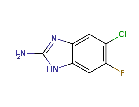 Molecular Structure of 142356-64-7 (1H-Benzimidazol-2-amine,5-chloro-6-fluoro-(9CI))