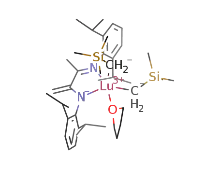 [(2,6-diisopropyl-C<sub>6</sub>H<sub>3</sub>)N=C(methyl)C(=CH<sub>2</sub>)N(C<sub>6</sub>H<sub>3</sub>-2,6-diisopropyl)]Lu(CH<sub>2</sub>Si(methyl)<sub>3</sub>)<sub>2</sub>(tetrahydrofuran)
