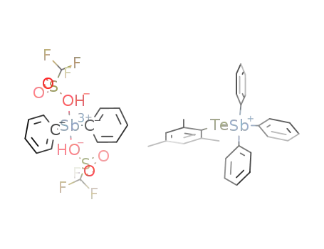 [2,4,6-Me<sub>3</sub>C<sub>6</sub>H<sub>2</sub>Te(Sb(phenyl)<sub>3</sub>)][(phenyl)<sub>2</sub>Sb(triflate)<sub>2</sub>]