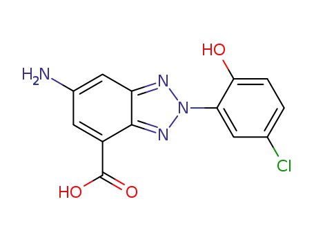 Molecular Structure of 1426244-93-0 (6-amino-2-(5-chloro-2-hydroxyphenyl)-2H-benzotriazole-4-carboxylic acid)