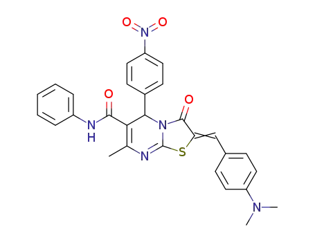5-(4-nitrophenyl)-N-phenyl-2-(4-dimethylaminobenzylidene)-7-methyl-3-oxo-2,3-dihydro-5H-(1,3)-thiazolo-(3,2-a)-pyrimidine-6-carboxamide