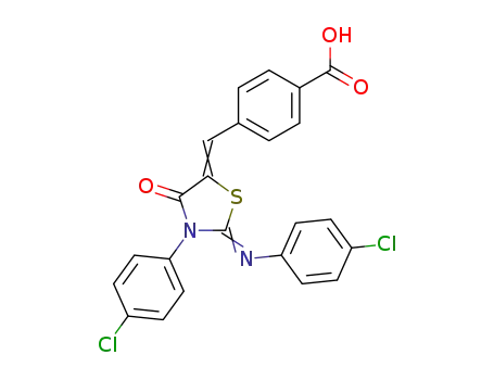 4-[3-(4-chlorophenyl)-2-(4-chlorophenylimino)-4-oxothiazolidin-5-ylidenemethyl]benzoic acid